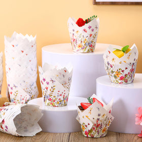 Vesici liners featuring butterflies and dragonflies to brighten treats at celebrations.