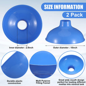Vesici blue funnel for resin tanks and media loading.