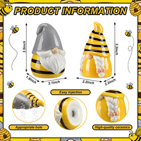 Vesici Honey Bee Gnome Striped-Hat shakers compact and kitchen-friendly.