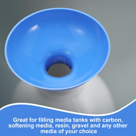 Vesici blue filling funnel helps fill jars and bags neatly.