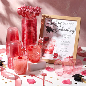 Vesici Shirley Temple stand provides sturdy support for drink setup and photos.