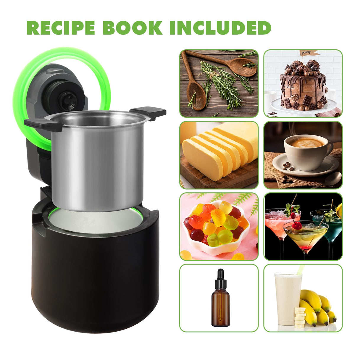 Vesicur Yeap silicone stirring tool for even heating.