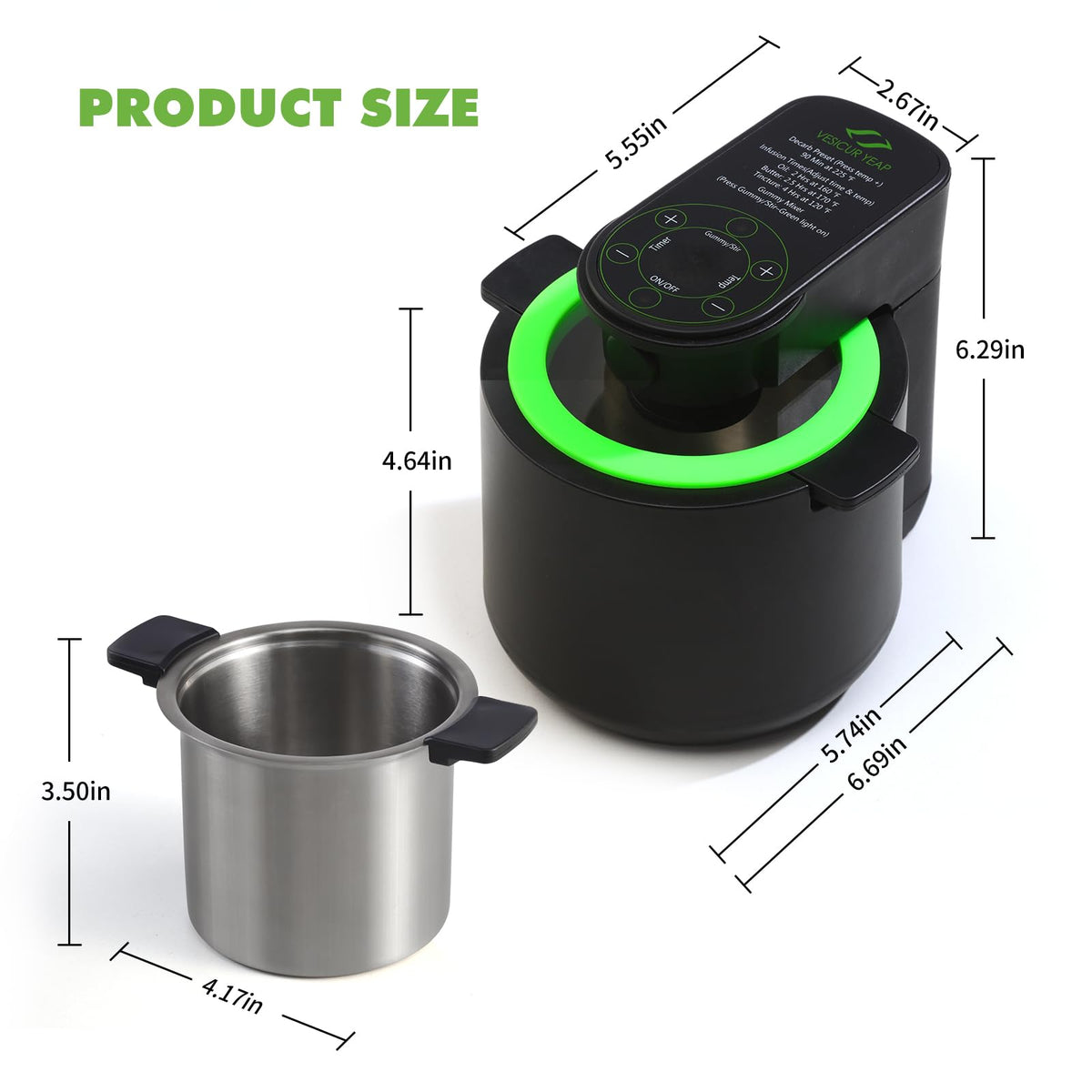 Vesicur Yeap stainless-steel strainer for clean filtration.
