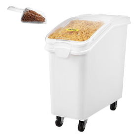 VEVOR 21-gallon ingredient bin on wheels for easy mobile storage.