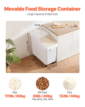 VEVOR bin with sliding lid offering quick access to dry ingredients
