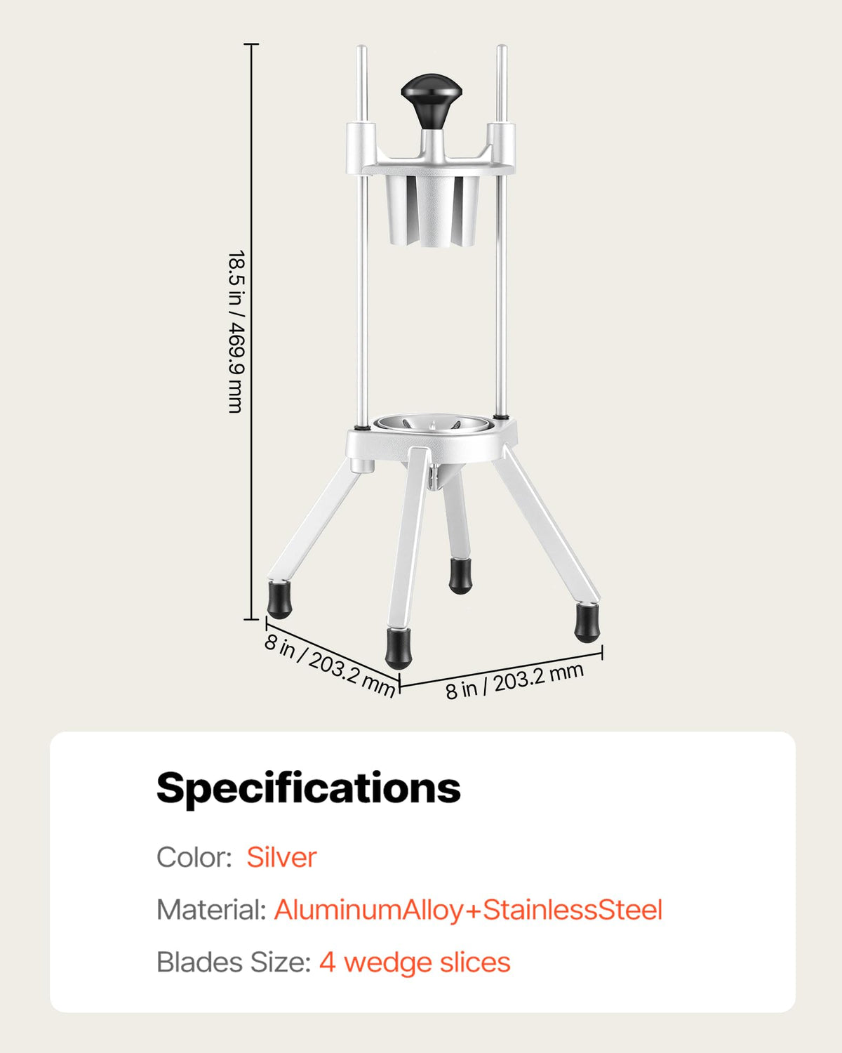 VEVOR 4-section frame uses premium die-cast aluminum for durability.