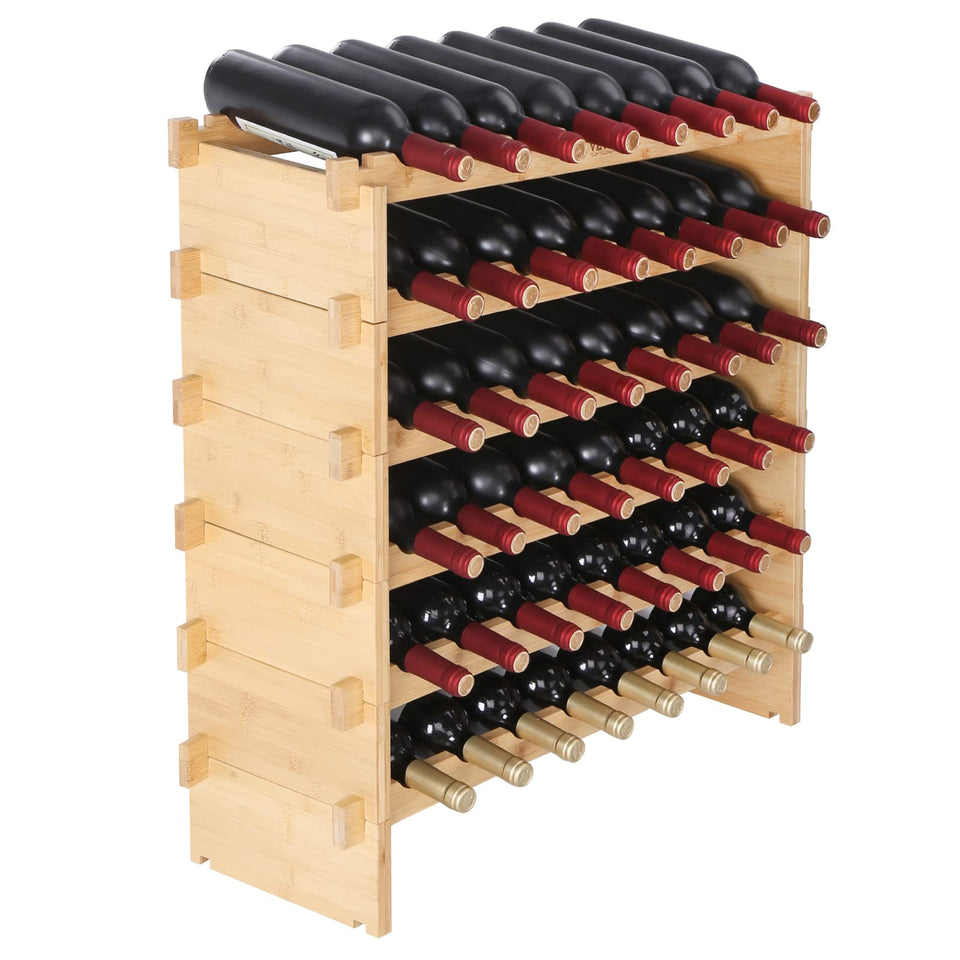 VEVOR 6-Tier Wine Rack front view demonstrates stable storage for a kitchen or cellar
