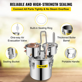 VEVOR 3-gallon still thumper keg included for flavor-rich secondary distillation