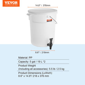 VEVOR 5-Gallon Dispenser leak-free spout keeps service tidy