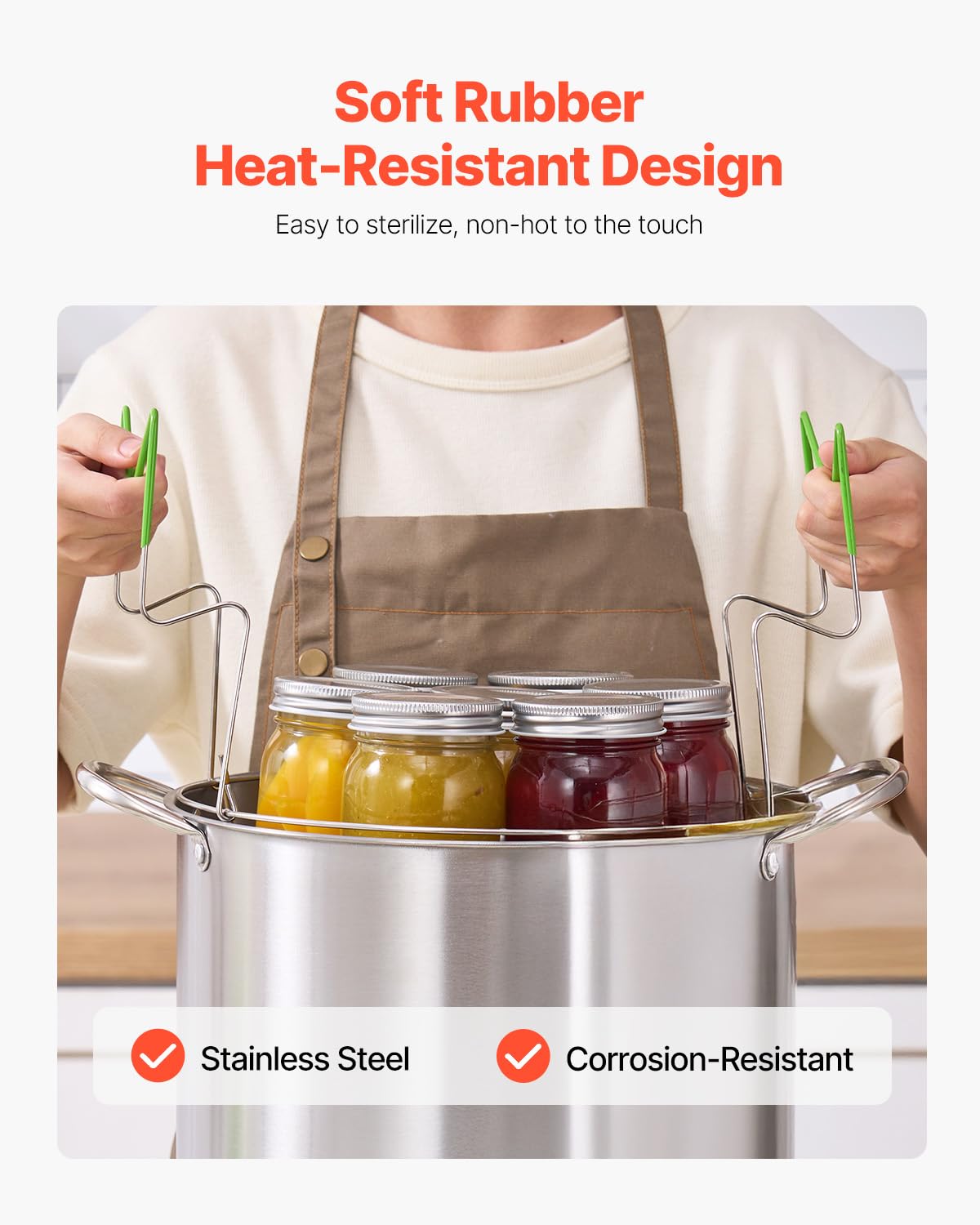 VEVOR canning funnel helps fill jars without spills.