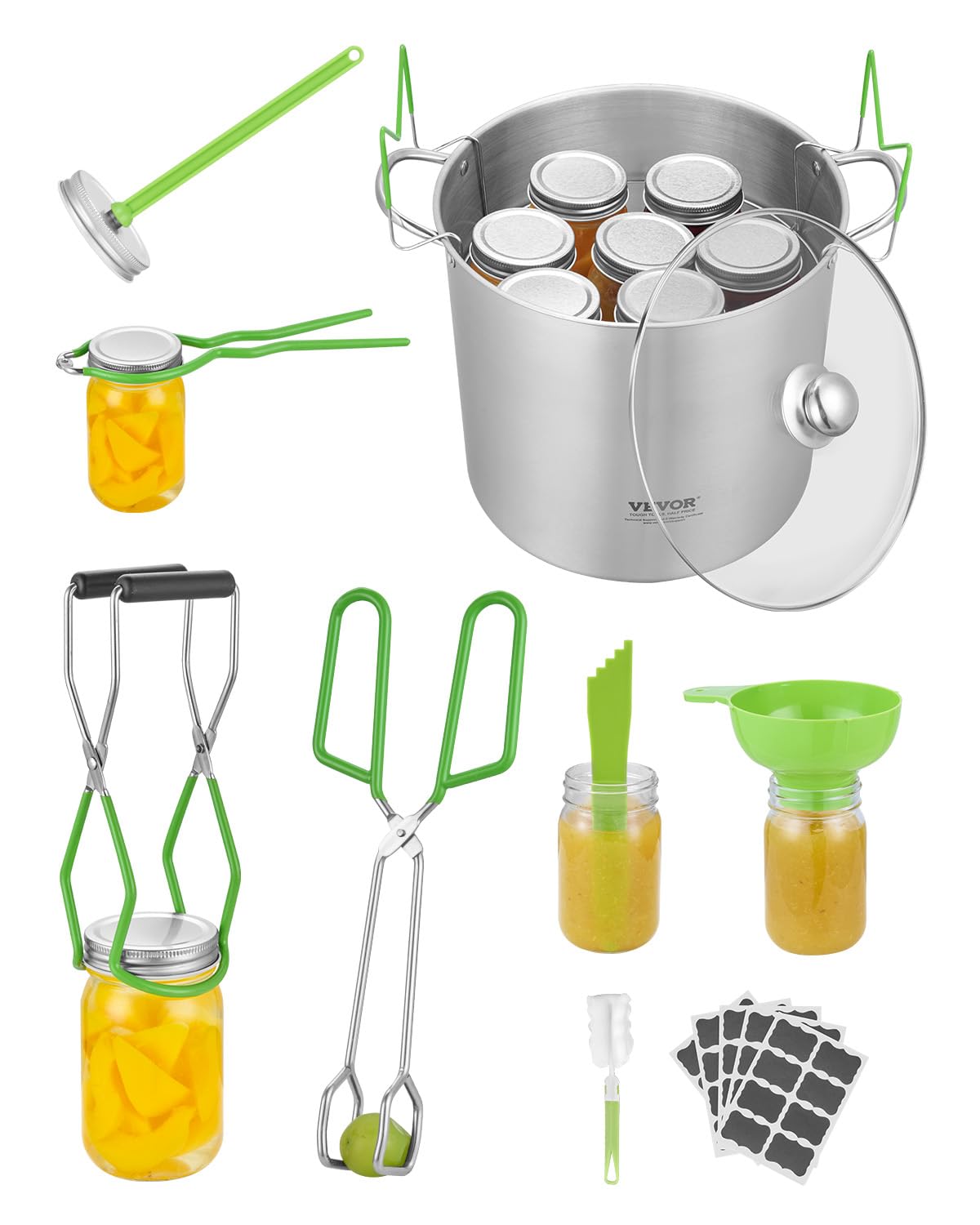 VEVOR canning pot for water bath canning with heat-resistant stainless steel.