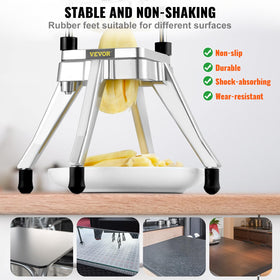 VEVOR cast-aluminum body and stainless-steel blades for durability.
