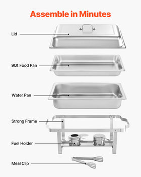 VEVOR full assembly shows four frames and eight canisters ready for buffet.