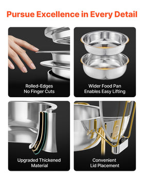 Four full size pans for versatile dish options with VEVOR