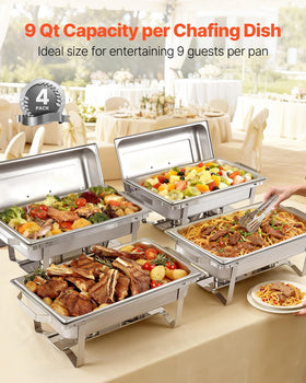 VEVOR chafing dish lid with hollow handle for easy lifting and handling.