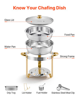 Stainless steel construction of VEVOR chafing dish resists wear