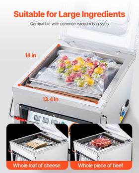 VEVOR deep chamber provides space for large items like loaves or big cuts.
