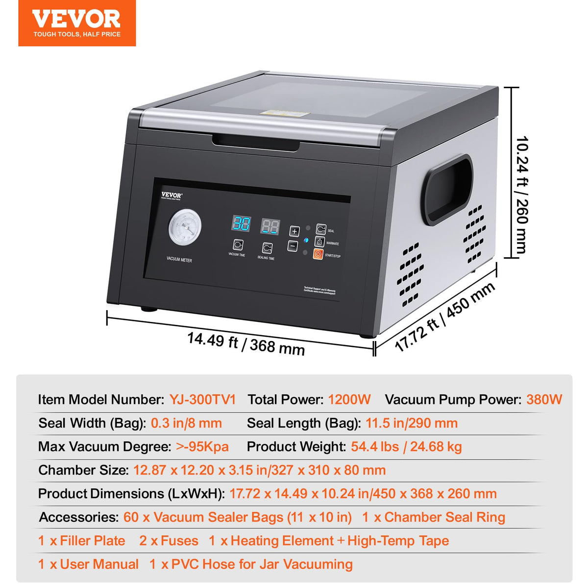 VEVOR chamber vacuum sealer marination mode enables flavorful infusion