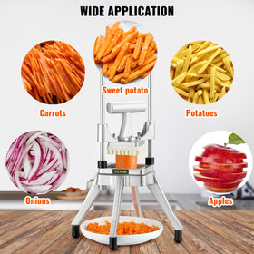 VEVOR 1/4-inch blade enables versatile cutting of potatoes and carrots
