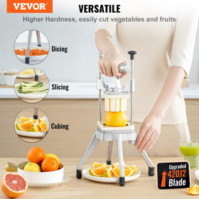 VEVOR chopper half-inch blade enables quick, uniform pieces for fries and salads.