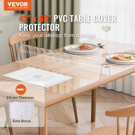 VEVOR clear PVC desk pad for bright, unobstructed tabletop aesthetics while guarding.