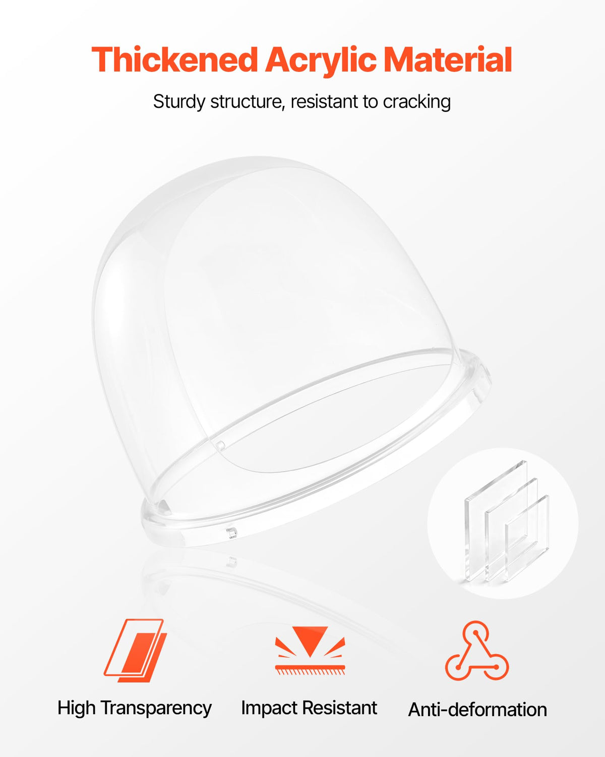 VEVOR clear reinforced acrylic dome offers durable, unobstructed viewing of candy