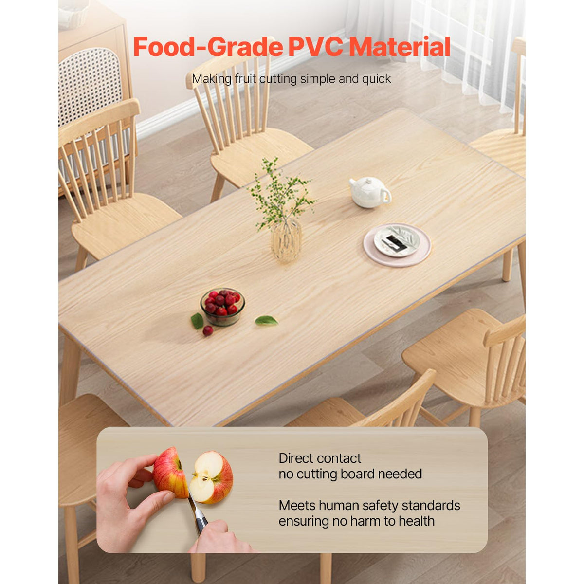 VEVOR Transparent desk protector shows 1.5mm thickness for sturdy protection