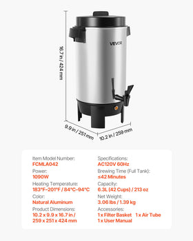 VEVOR insulated handles allow safe transport and handling