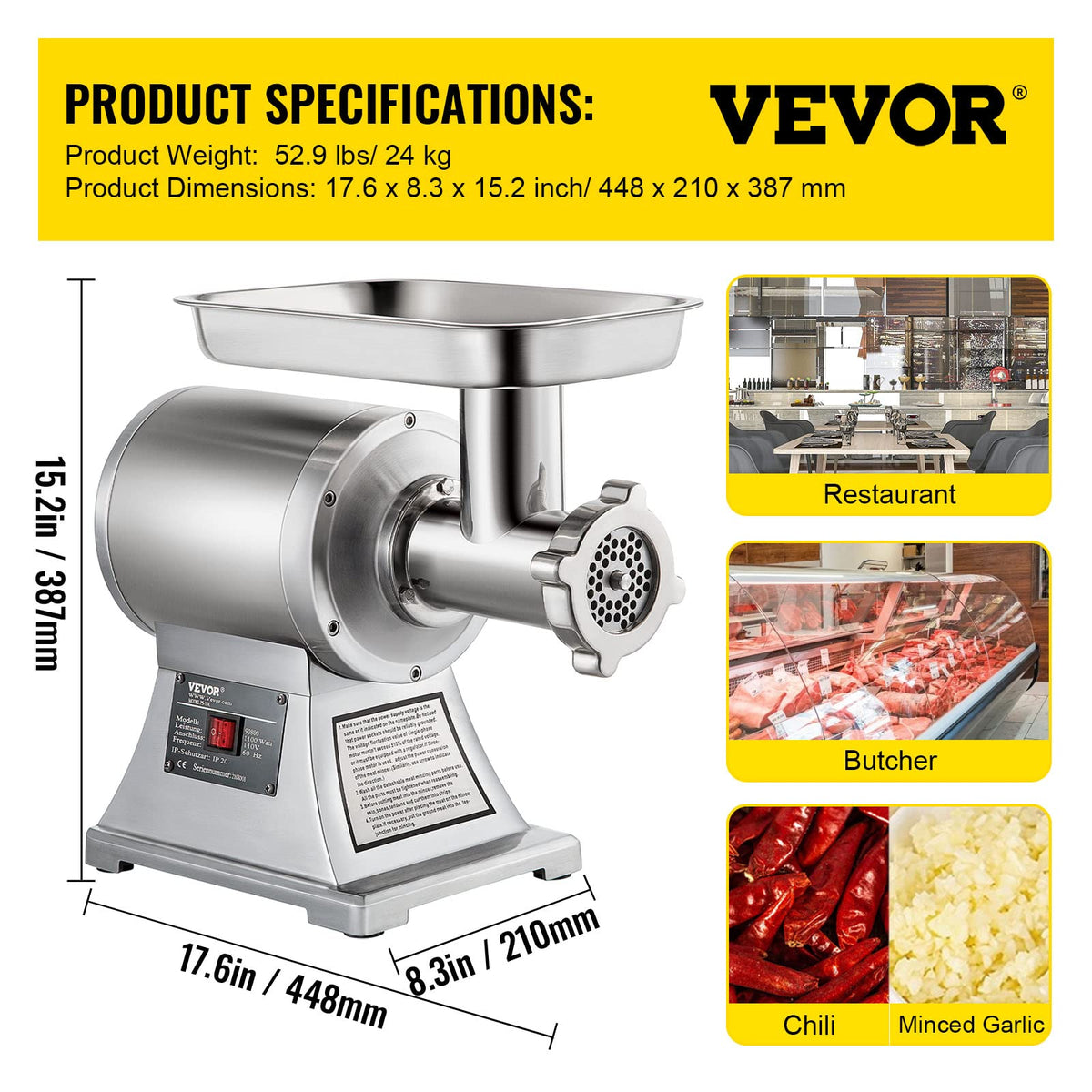VEVOR 8mm grinding plate for coarser grind