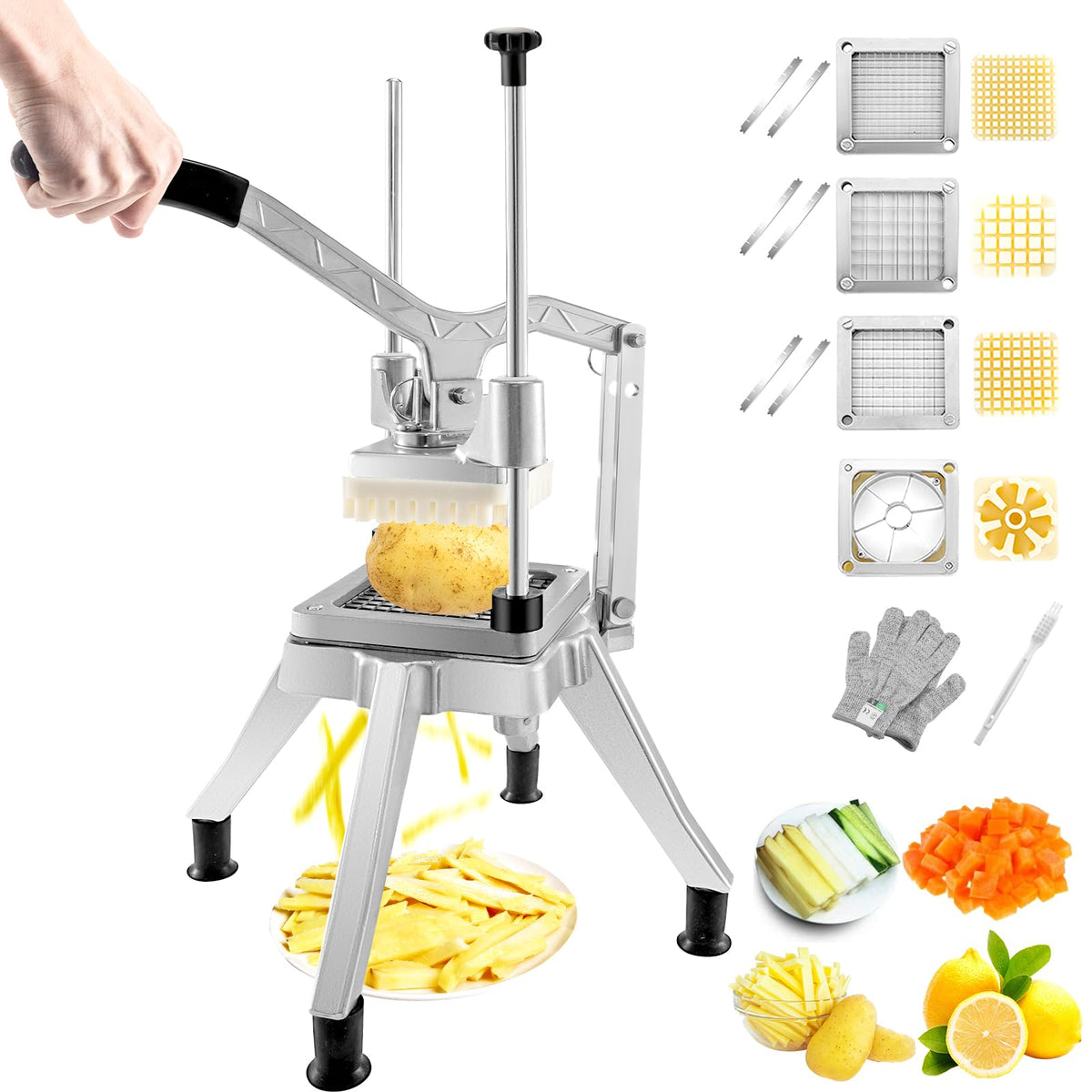 VEVOR commercial vegetable chopper front view for high-volume prep