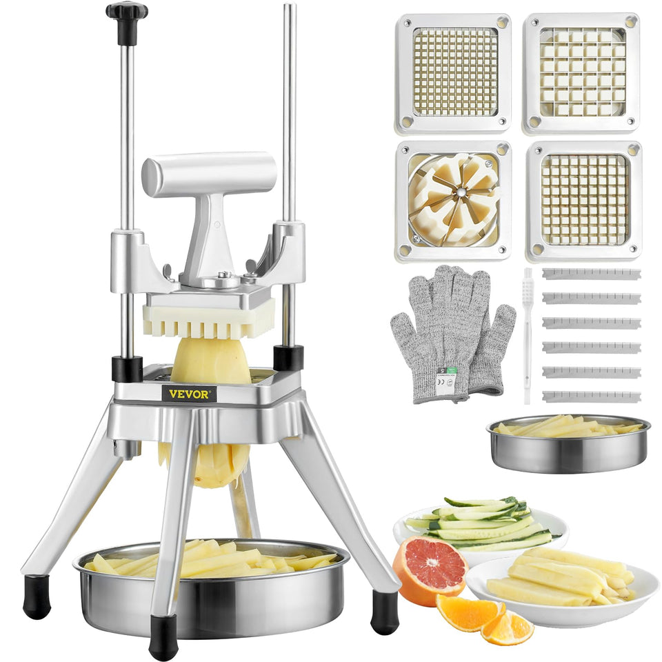 VEVOR commercial vegetable chopper with four blades for versatile kitchen prep in professional settings.