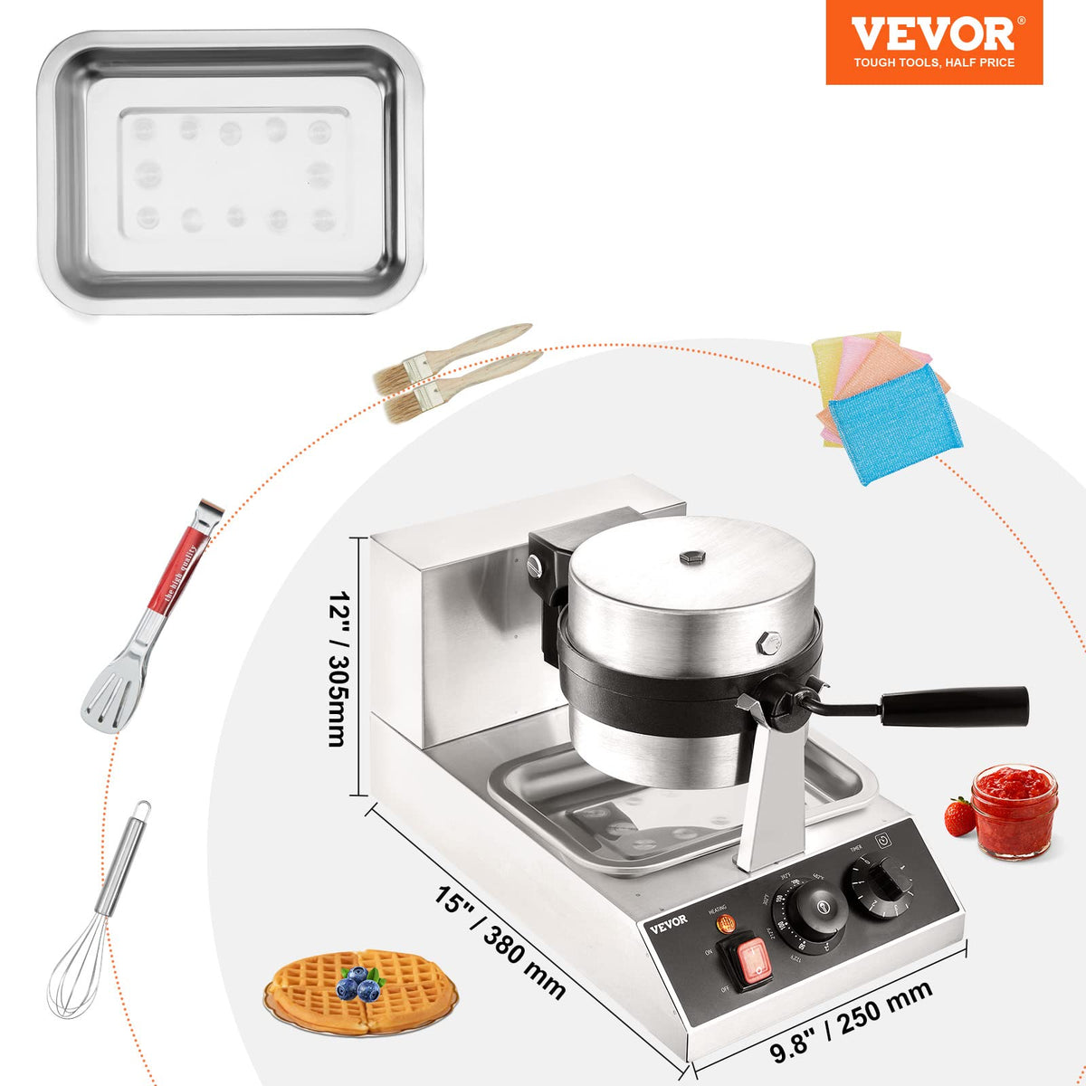 VEVOR overflow diversion groove helps keep the counter tidy