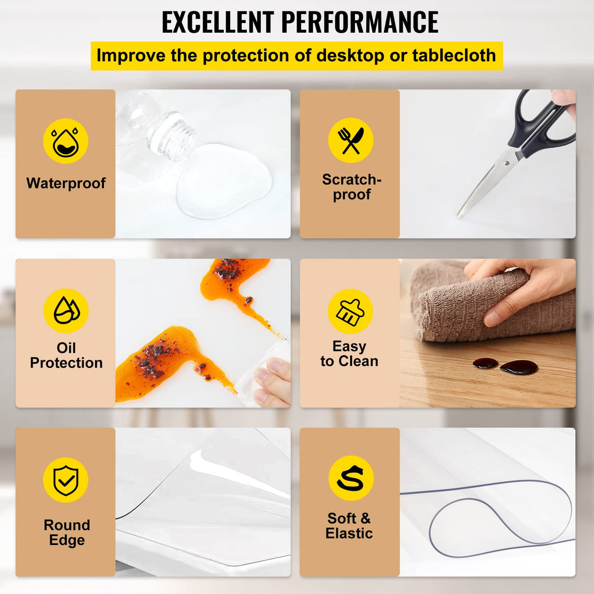 VEVOR cut-to-fit guide showing measurement and trimming process