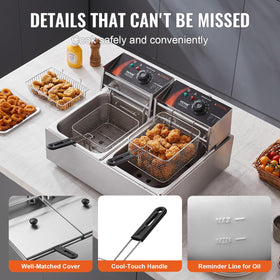 VEVOR convenient front hook drains oil after frying