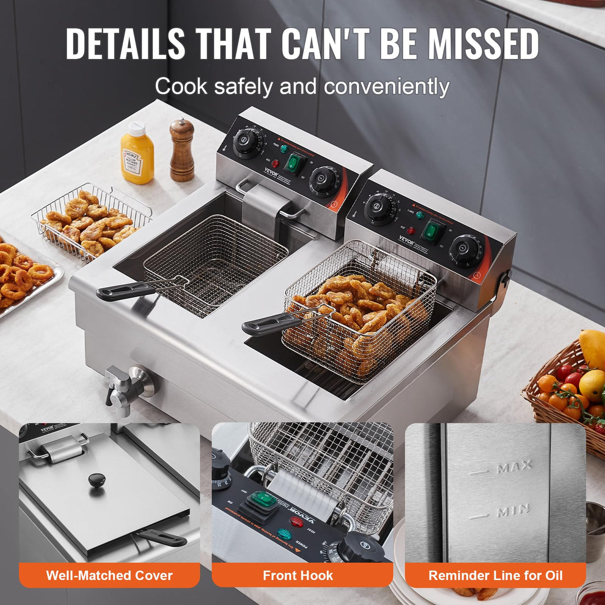 VEVOR flip-up heating tubes facilitate easier cleaning after each batch.