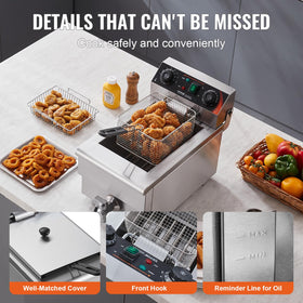 VEVOR deep fryer heating-tube access simplifies cleaning.