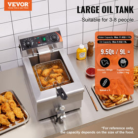 VEVOR deep fryer oil tank ready for high-volume cooking.