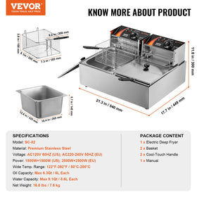 VEVOR stainless steel exterior is easy to wipe clean