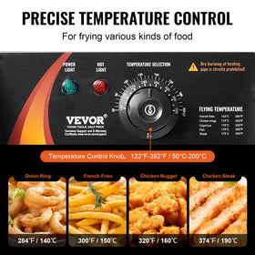 VEVOR temp control panel ensures precise frying temperatures