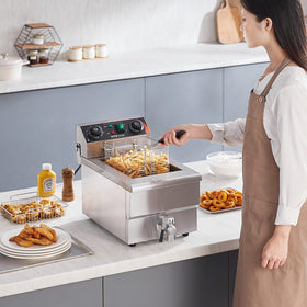 VEVOR deep fryer timer display helps track fry cycles.
