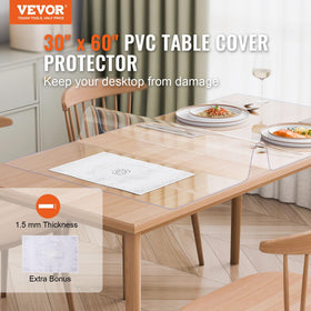 VEVOR desk protector 1-5mm-thick clear surface for daily use