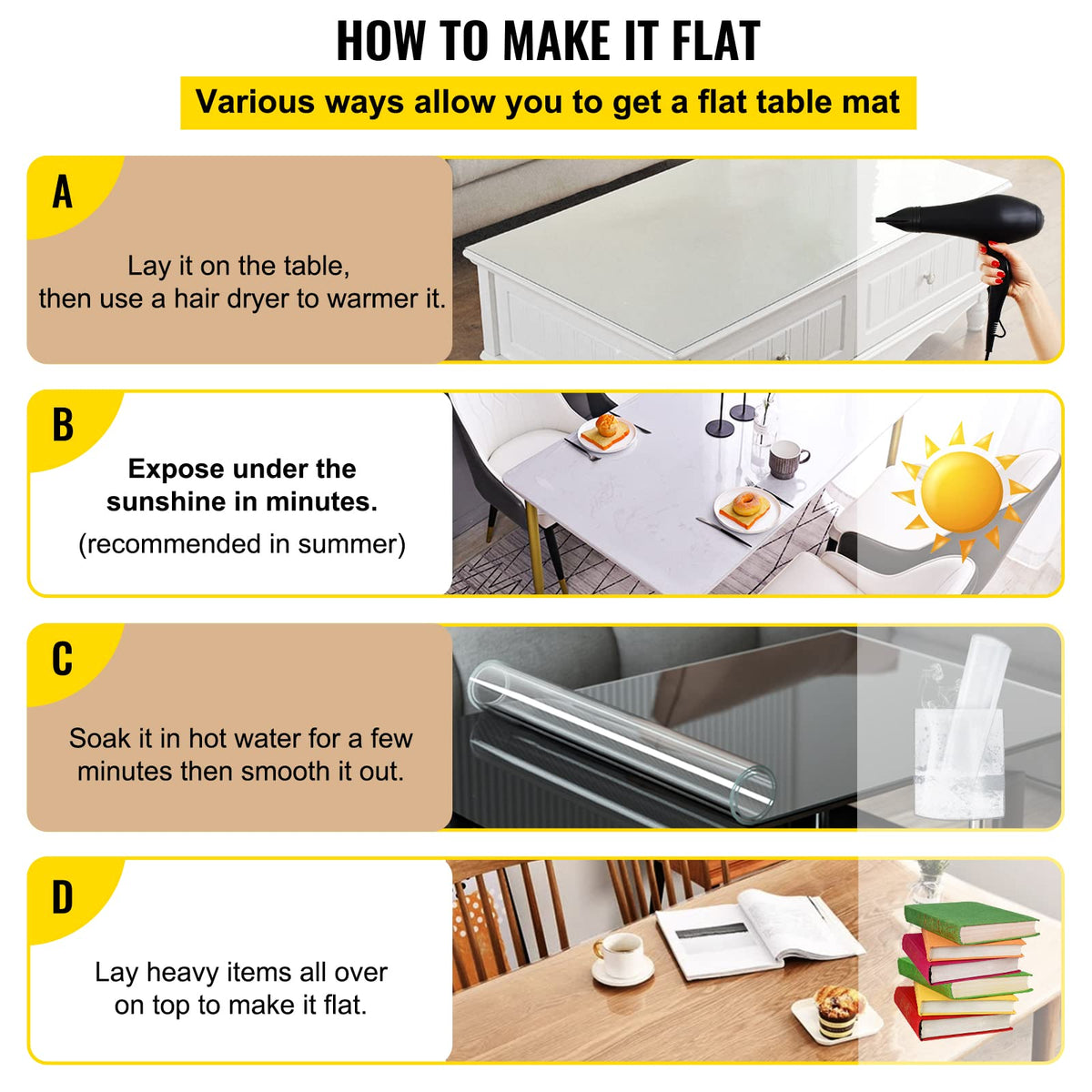 VEVOR heat-resistant table cover withstands hot items up to 176 F