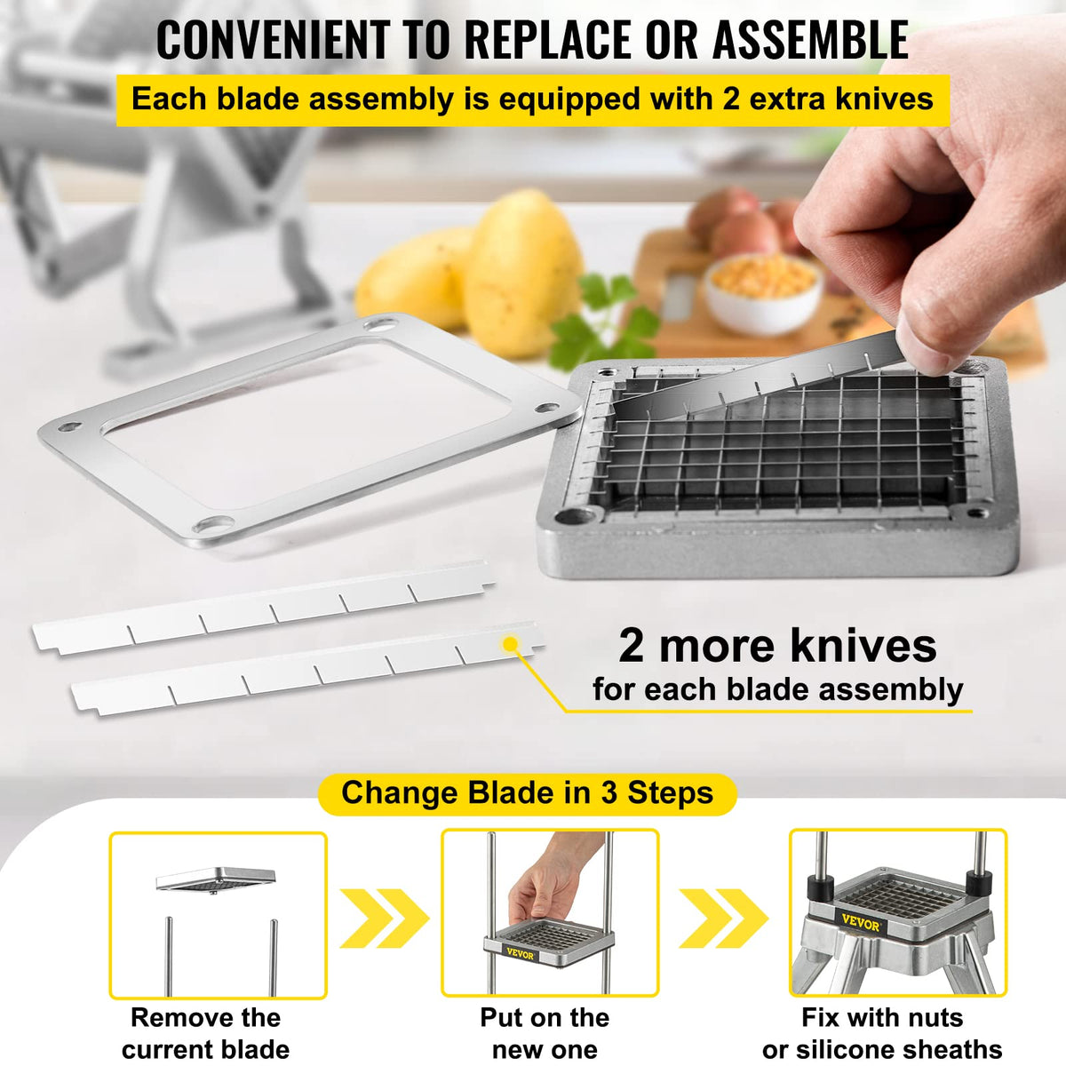 VEVOR stainless steel blades with aluminum frame