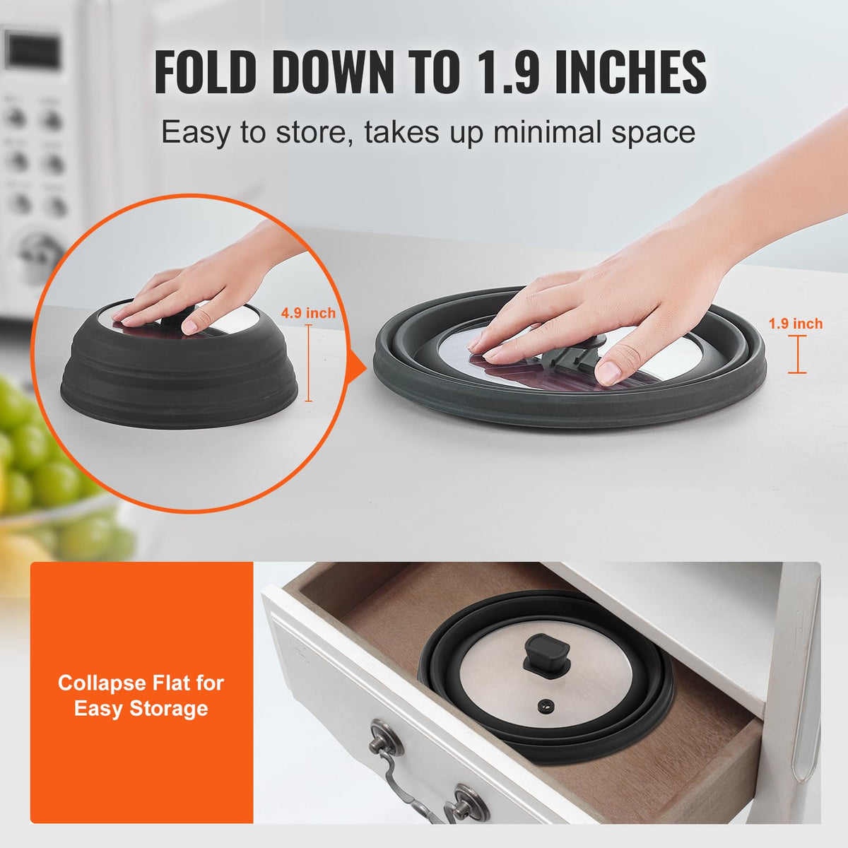 VEVOR easy grip handle on the lid for safe handling