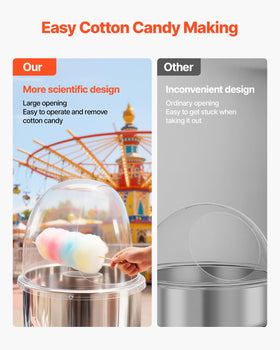 VEVOR easy-view cotton candy dome lets you watch candy form safely