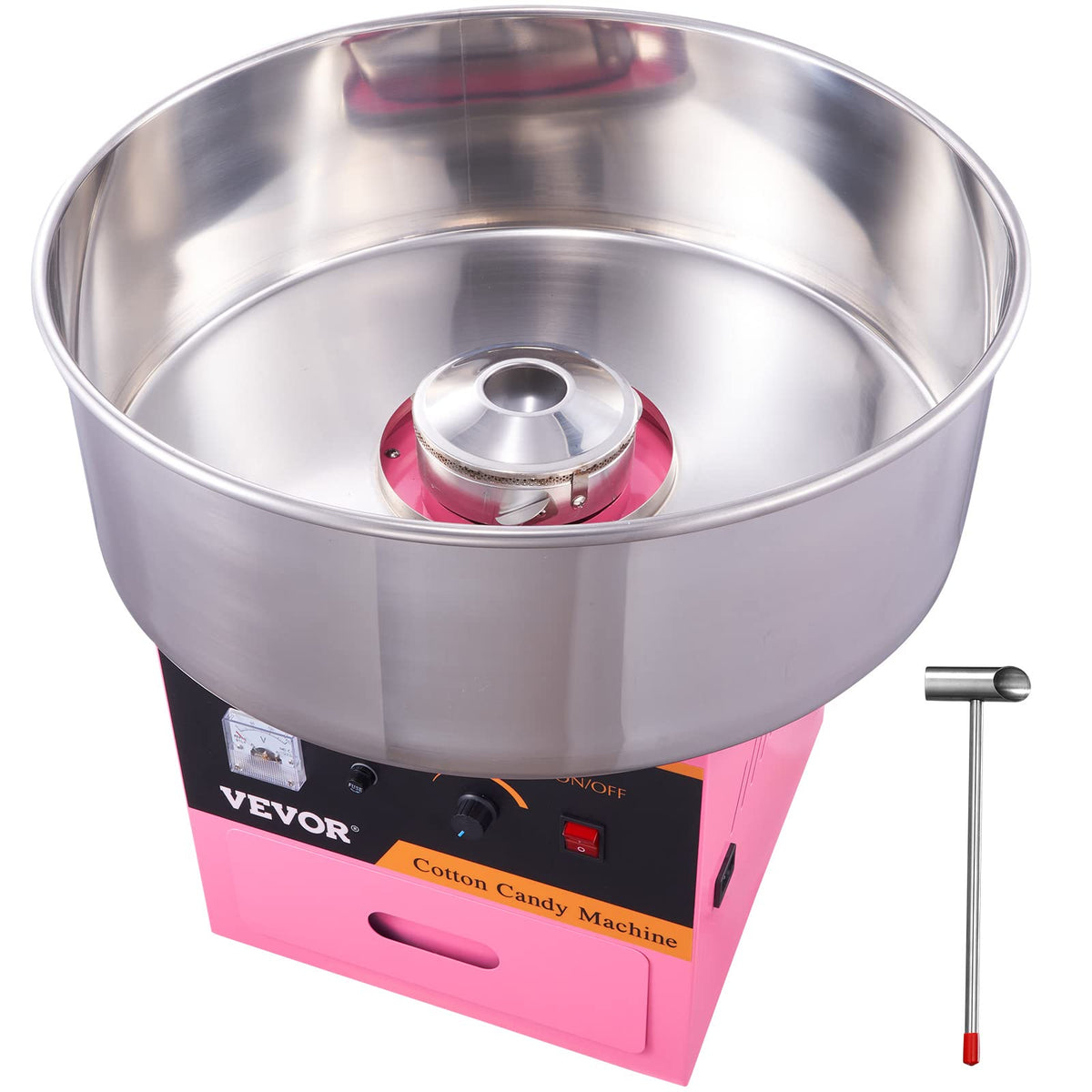 VEVOR electric cotton candy machine front view for quick party setup