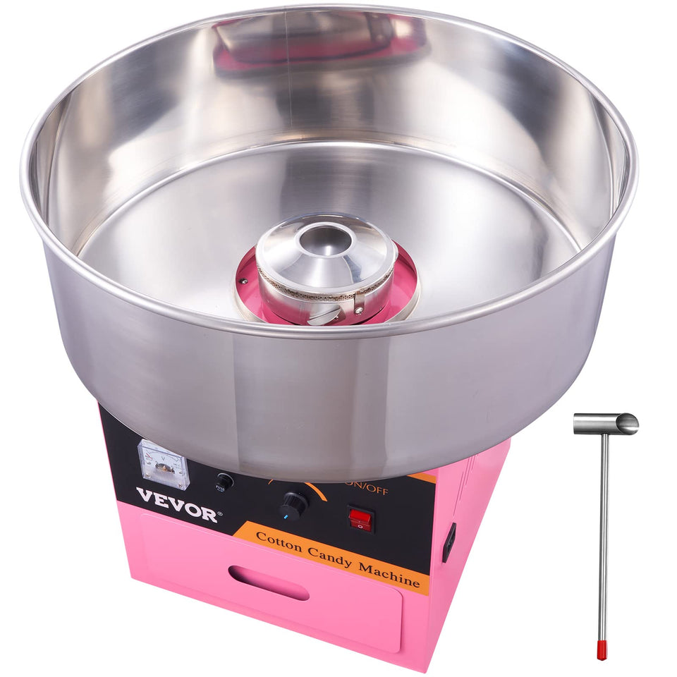VEVOR electric cotton candy machine front view for quick party setup