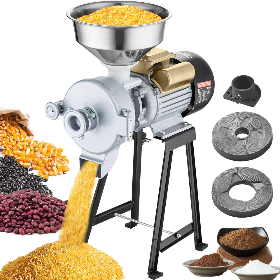 VEVOR electric grain mill grinder with 3000W motor for fast, consistent powder.