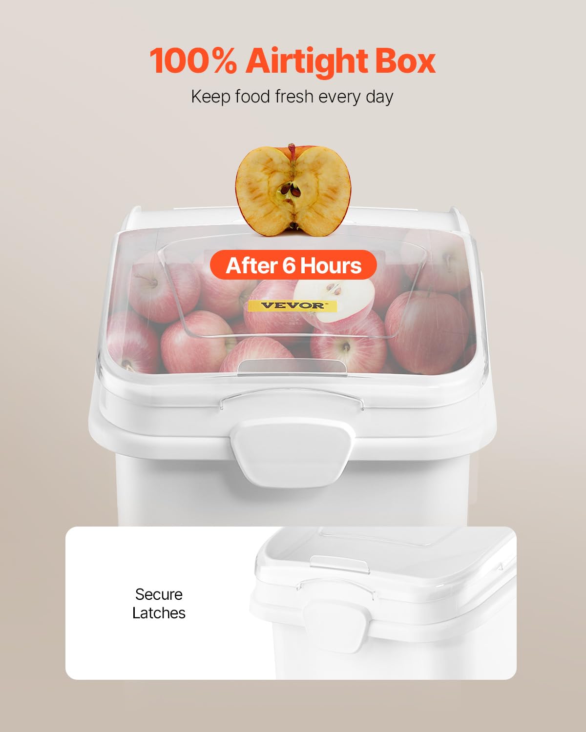 Storage bin on wheels by VEVOR shown in a kitchen setup for easy mobility