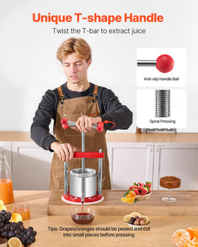 VEVOR stainless-steel inner and outer barrels ensure long-term durability
